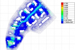 Rendu de la modélisation 2D (hauteur de submersion)